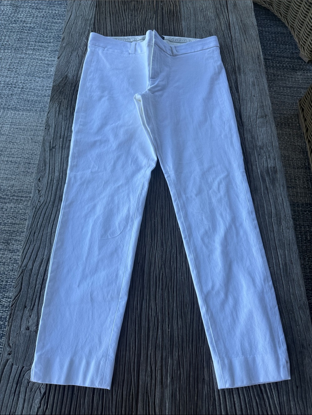 Banana Republic Sloan White Stretch Ankle Pants Size 8